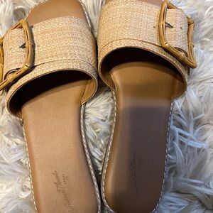 Universal thread Raffia Slide Sandals in Tan